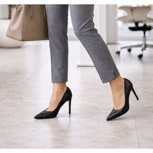 JustFab Black Pointed Toe Stiletto Pumps Women’s Size 8.5 Classic Heels